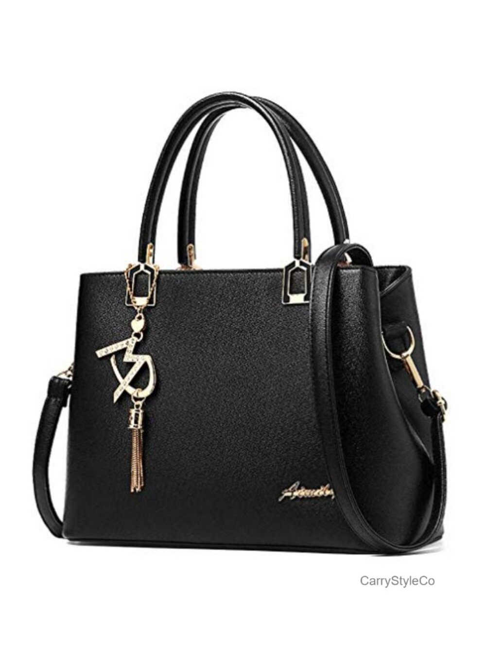 PU Leather Satchel Tote Shoulder Crossbody Bag Removable Strap